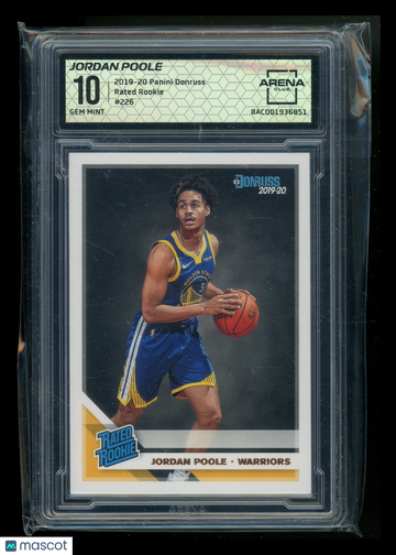 2019-20 Panini Donruss Rated Rookie Jordan Poole #226 Arena Club 10