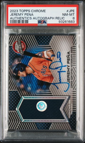 2023 Topps Chrome Topps Chrome Authentics Autograph Relic Jeremy Pena #JPE PSA 8