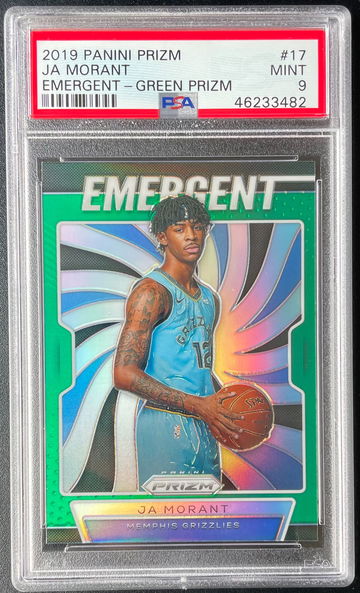 2019 Prizm Ja Morant Emergent Green PSA 9