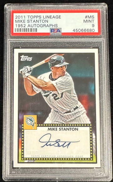 2011 Topps Lineage Mike Giancarlo Stanton 1952 AUTOGRAPHS AUTO PSA 9 RARE!