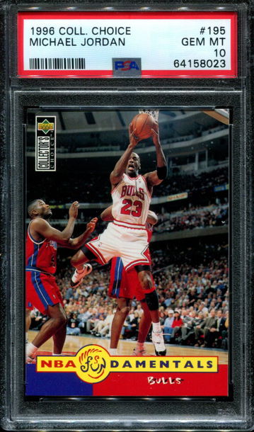 1996 Upper Deck UD Collector's Choice NBA Fundamentals 195 Michael Jordan Chicago Bulls PSA 10 Gem Mint