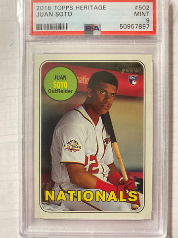 2018 topps heritage juan soto psa 9 mint
