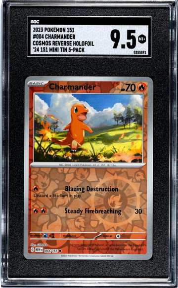 2023 Pokemon 151 #004/165 Charmander Cosmos Reverse Holofoil SGC 9.5