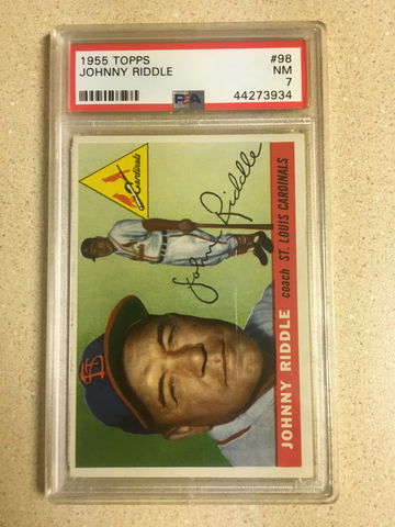 1955 Topps #98 Johnny Riddle PSA 7 NM CARDINALS