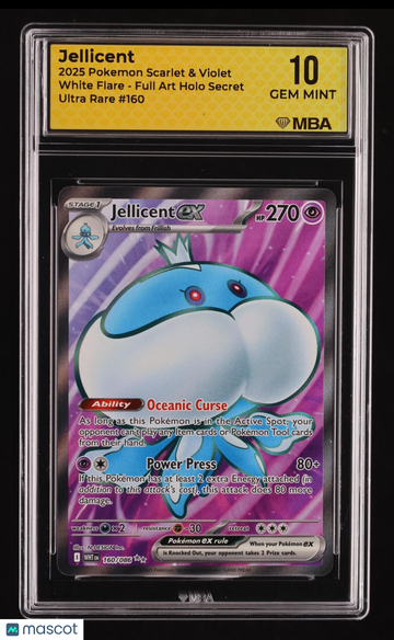 2025 Pokemon Scarlet & Violet White Flare Jellicent Holo MBA 10 #160