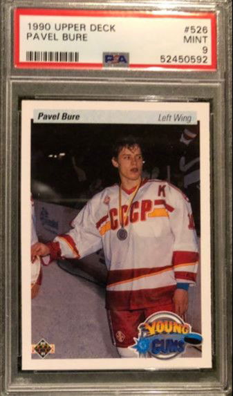 1990 UPPER DECK YOUNG GUNS #526 PAVEL BURE ROOKIE CARD PSA 9 MINT *SHIPS FROM CANADA*