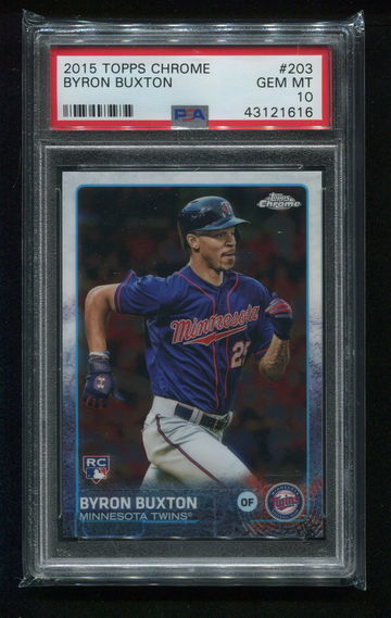 2015 TOPPS CHROME BRYON BUXTON RC SP PSA 10 GEM MINT