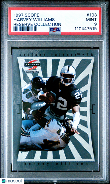 1997 Score Harvey Williams #103 Reserve Collection PSA 9