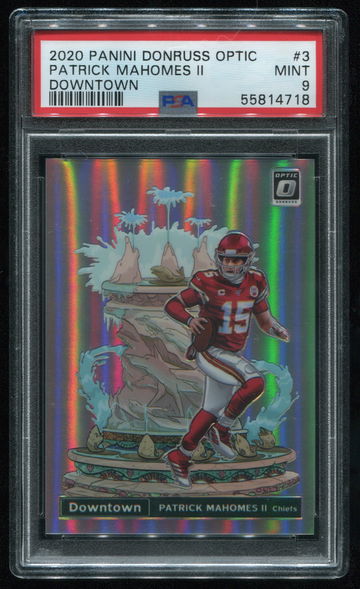 2020 Optic Patrick Mahomes Downtown PSA 9