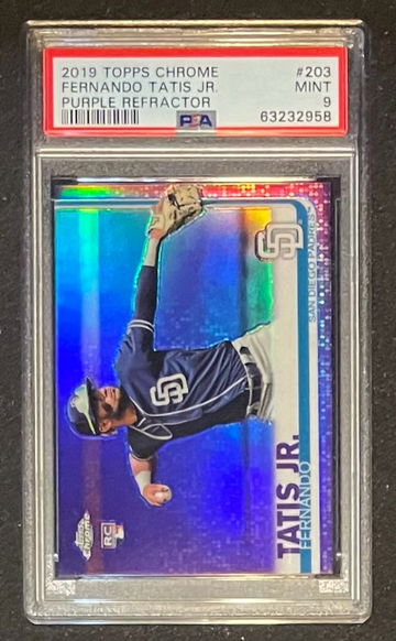 Fernando Tatis Jr 2019 Topps Chrome Purple Refractor RC #d 85/299 PSA 9