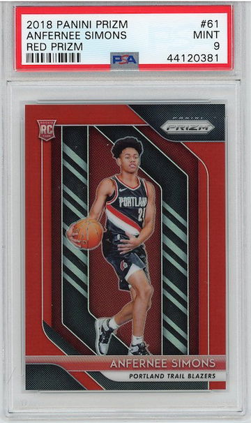 Anfernee Simons RED Prizm /299 PSA9 #61 Rookie RC