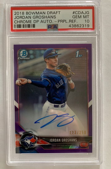 2018 bowman draft Jordan groshans purple