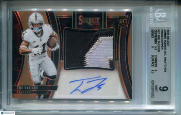 2023 Select Jumbo Rookie Signature Swatches Prizm Copper Tre Tucker #37 BGS 9 Auto 10
