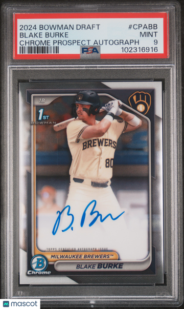 2024 Bowman Draft Chrome Prospect Autographs Blake Burke #CPABB PSA 9