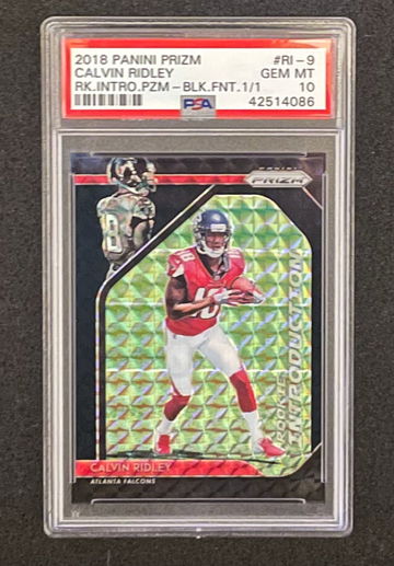 Calvin Ridley 2018 Prizm Rookie Introduction Black Finite 1-of-1 PSA 10