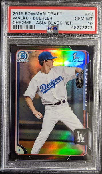 2015 Bowman Draft Chrome #46 Asia Black Refractor Walker Buehler PSA 10 Dodgers