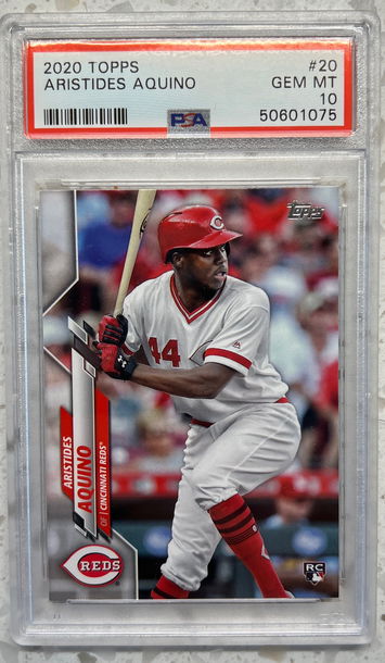 2020 topps rc Aristides Aquino rc psa 10 reds