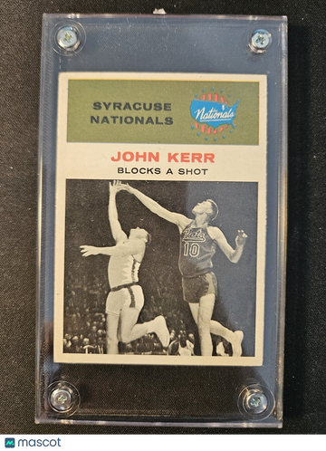 1961 Fleer Basketball John Kerr “Blocks A Shot” # 56 VG