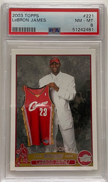 2003 Topps LeBron James #221 RC Rookie PSA 8 NM - MT Cavs HOF