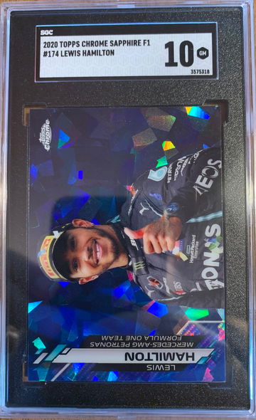 2020 Topps Chrome Sapphire Formula 1 Lewis Hamilton #174 SGC 10