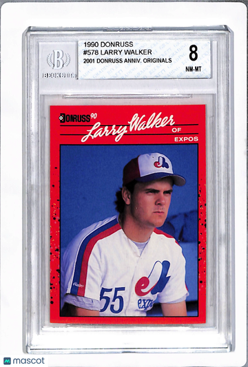 1990 Donruss Larry Walker #578 BGS 8