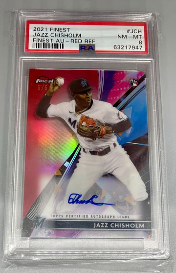 2021 POP 1 Topps Finest Jazz Chisholm Rookie Red Refractor Auto 5/5 🔥🔥🔥🔥🔥