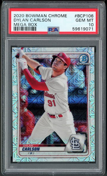 2020 Bowman Chrome Dylan Carlson Mega Box PSA 10 Gem Mint