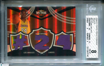 2006-07 Topps Triple Threads Relics Sepia Kobe Bryant #62 BGS 8 Auto 0