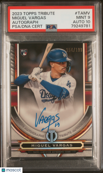 2023 Topps Tribute Tribute Autograph Miguel Vargas #TAMV /199 PSA 9 Auto 10