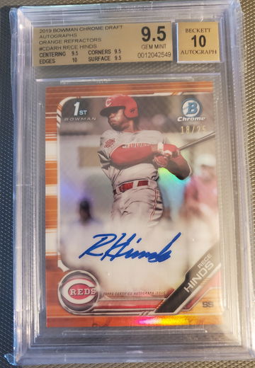 2019 Bowman Rece Hinds Orange Auto Gem