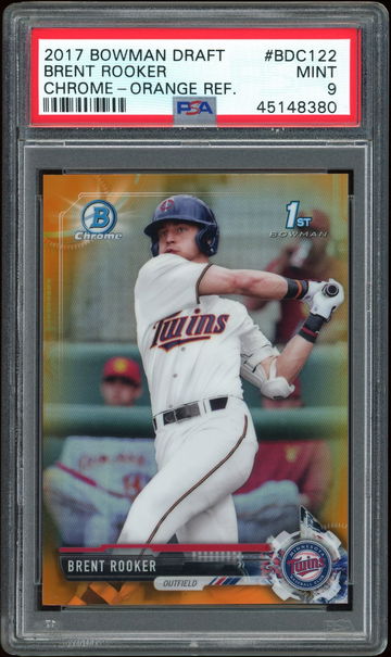 2017 Bowman Draft Brent Rooker Orange Refractor PSA 9