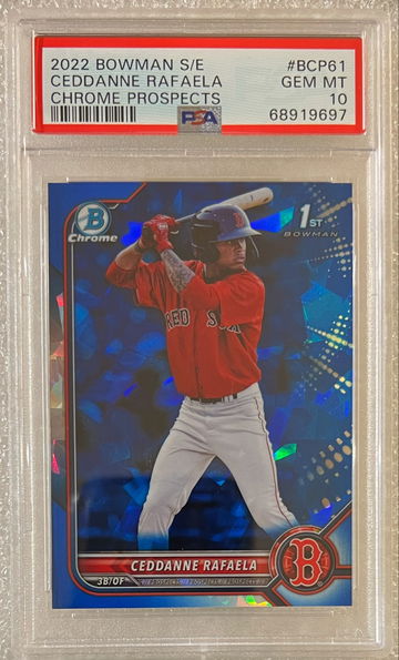 2022 Bowman Chrome Sapphire Ceddanne Rafaela 1st Bowman PSA 10