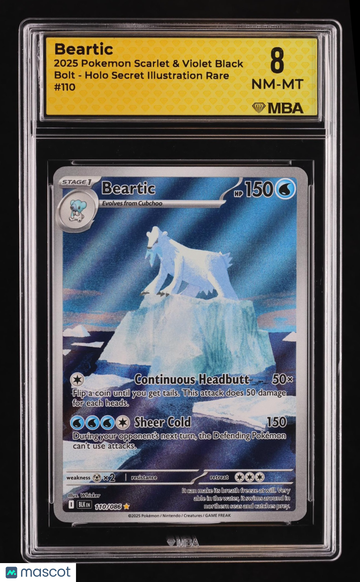 2025 Pokemon Scarlet & Violet Black Bolt Beartic Holo MBA 8 #110