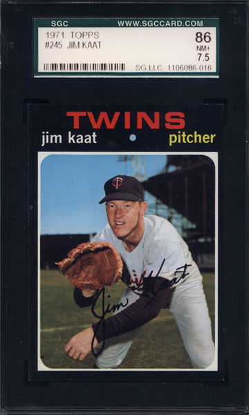 1971 Topps #245 Jim Kaat Twins SGC 7.5