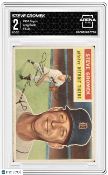 1956 Topps Steve Gromek #310 Grey Back Arena Club 2