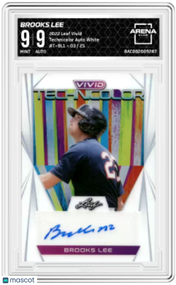 2022 Leaf Vivid Brooks Lee #T-BL1 Technicolor Auto White /25 Arena Club 9 Auto 9