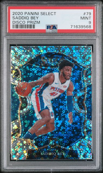 2020 PANINI SELECT SADDIQ BEY DISCO PRIZM ROOKIE #79 PSA 9