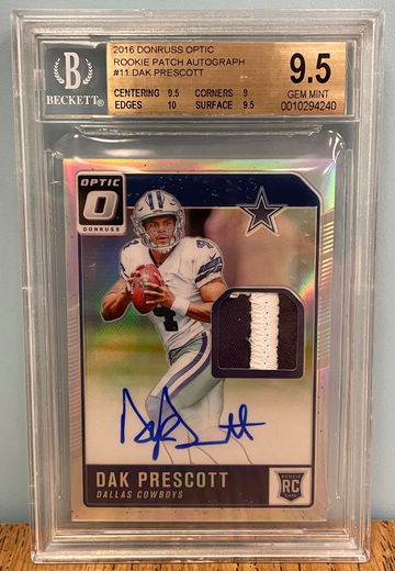 DAK PRESCOTT 2016 Donruss Optic Rookie Patch Auto. #11/20 BGS 9.5