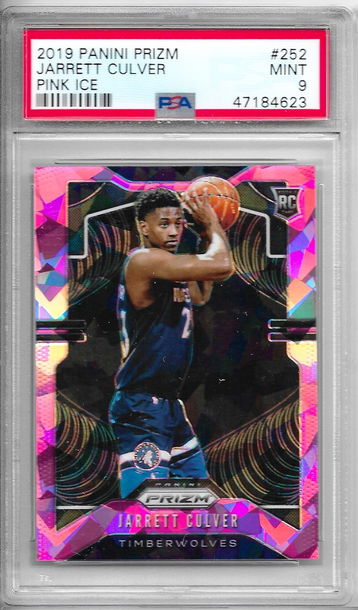 2019-20 Panini Prizm Jarrett Culver #252 Pink Ice Rookie RC Atomic Refractor Holo PSA 9 Mint