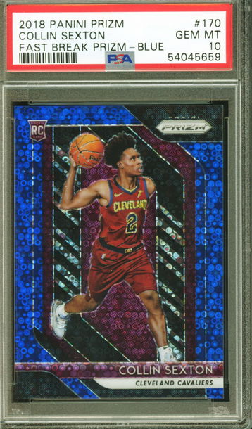 2018 Panini Prizm Fast Break Blue Prizm Collin Sexton ROOKIE RC /175 PSA 10 GEM