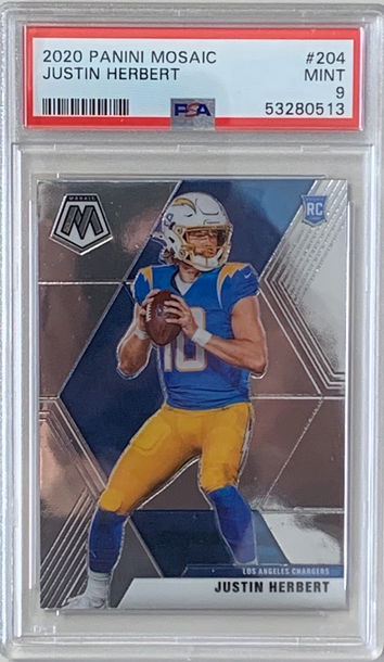 2020 Panini Mosaic Justin Herbert PSA 9