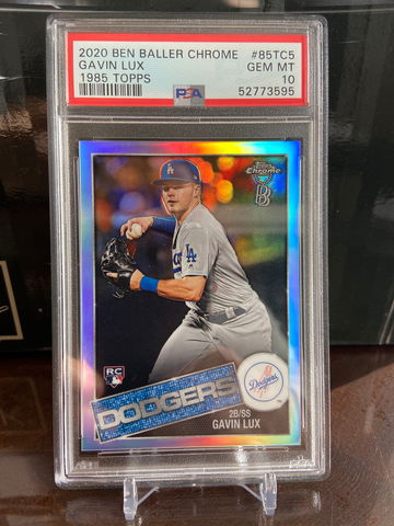 2020 Ben Baller Topps Chrome #85TC10 Gavin Lux 1985 Insert PSA 10 Gem Mint