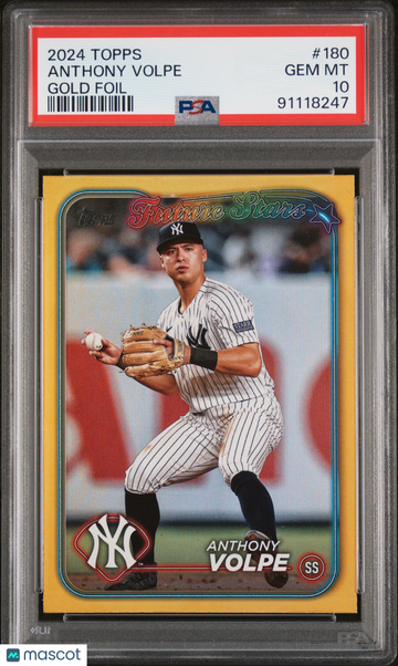 2024 Topps Anthony Volpe #180 Gold Foil PSA 10