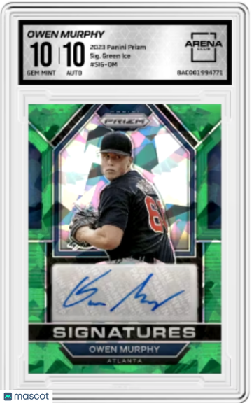 2023 Panini Prizm Owen Murphy #SIG-KM Green Auto Arena Club 10 Auto 10