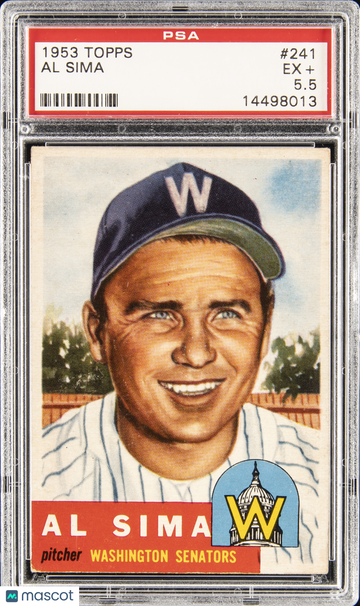 1953 Topps Baseball Al Sima #241 PSA 5.5