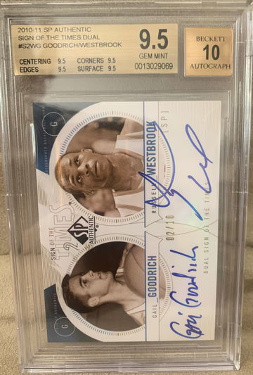 Russell Westbrook/Gail Goodrich 10-11 SP Authentic Dual Auto /10 BGS 9.5