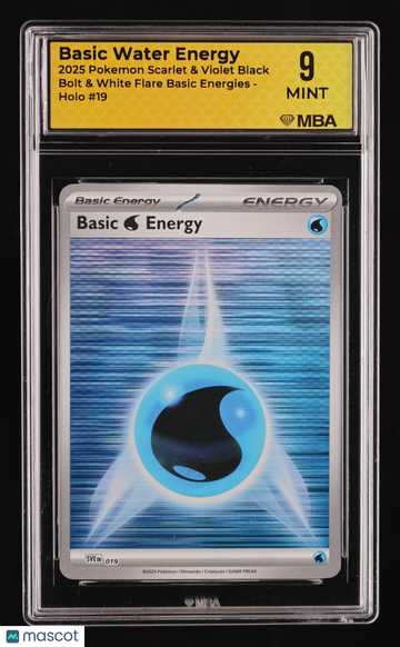 2025 Pokemon Scarlet & Violet Black Bolt & White Flare Basic Water Energy Holo MBA 9 #19