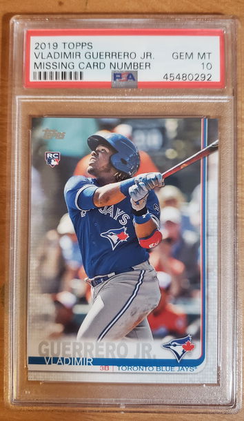 2019 TOPPS VLADIMIR GUERRERO JR NNO MISSING CARD NUMBER PSA 10