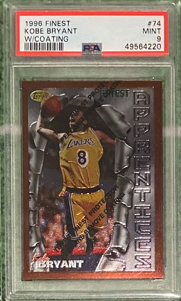Kobe Bryan 1996 Topps Finest With Coating Rookie PSA 9