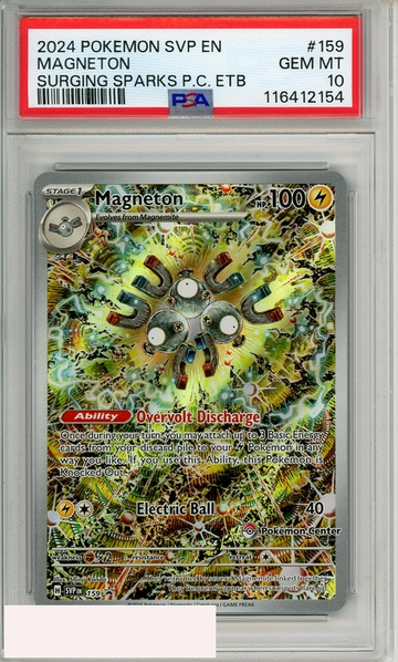 2024 POKEMON SVP EN-SV BSP MAGNETON #159 SURGING SPARKS PC ETB PSA 10 GEM MT